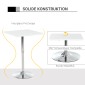 Bar Table Bistro Επιτραπέζιο Pub Ρυθμιζόμενο Ύψος Τετράγωνο Bar Table Bar Steel Λευκό 60 x 60 x 69-92 cm