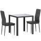 Ομαδική τραπεζαρία με 2 καρέκλες ομαδικά καθίσματα τραπεζαρίας εξοικονόμησης χώρου μαύρο