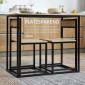 Σετ Τραπεζαρίας με 2 Καρέκλες, Συμπαγές Τραπέζι και Καρέκλες για Τραπεζαρία, Σαλόνι, Κουζίνα, με Μεταλλικό Σκελετό