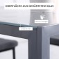 Τραπεζαρία Τραπέζι κουζίνας γυάλινο τραπέζι τετράγωνο τραπέζι, γυάλινη επιφάνεια, συμπαγής σχεδιασμός, γκρι