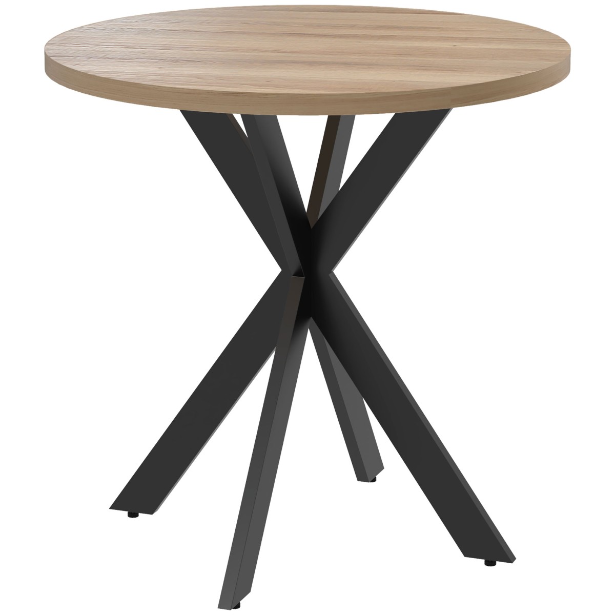 Τραπεζαρία 75 x 75 cm στρογγυλό τραπέζι κουζίνας για 2-4 άτομα μοντέρνο τραπέζι φαγητού με βάση αράχνη καφέ