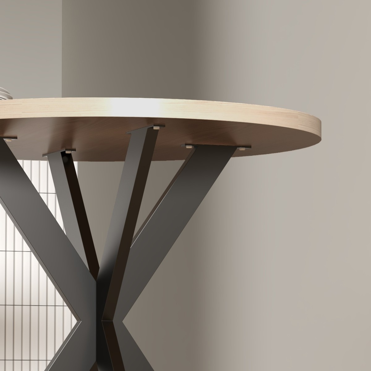 Τραπεζαρία 75 x 75 cm στρογγυλό τραπέζι κουζίνας για 2-4 άτομα μοντέρνο τραπέζι φαγητού με βάση αράχνη καφέ
