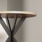 Τραπεζαρία 75 x 75 cm στρογγυλό τραπέζι κουζίνας για 2-4 άτομα μοντέρνο τραπέζι φαγητού με βάση αράχνη καφέ