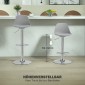 Σετ 2 σκαμπό μπαρ, καρέκλες μπαρ, περιστρεφόμενες καρέκλες με πλάτη, ρυθμιζόμενο ύψος, χωρητικότητα έως 120 κιλά, 42 x 41 x 82-104 cm, γκρι