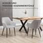 Σετ καρέκλα τραπεζαρίας, άνετο, 54x57x80 cm, ανοιχτό γκρι