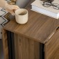 Κινητό πτυσσόμενο τραπέζι πτυσσόμενο τραπέζι, 2 πτυσσόμενες επιφάνειες, 130 cm x 80 cm x 74 cm, καφέ