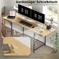 Πτυσσόμενο γραφείο υπολογιστή με 2 πτυσσόμενα πάνελ, άφθονο χώρο για οθόνες, μεταλλικά πόδια, στιβαρή κατασκευή, δρυς + μαύρο