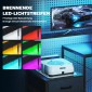 Τραπέζι παιχνιδιών Γραφείο σε σχήμα L με LED & υποδοχές, με βάση διπλής οθόνης, 165x80x91,5 cm, εμφάνιση μαύρου ξύλου