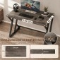 Επιτραπέζιο τραπέζι υπολογιστή 120x60cm τραπέζι γραφείου με μεταλλική βάση σε σχήμα Ζ, όψη ξύλου, βιομηχανικό σχέδιο για γραφείο, γκρι