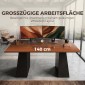 Γραφείο με 4 ανοιχτά ράφια, industrial design, 140 cm, καφέ-μαύρο