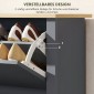 Ντουλάπα παπουτσιών με 2 πτυσσόμενες θήκες, ρυθμιζόμενο διαχωριστικό για 8-12 ζευγάρια παπούτσια, 72 x 26 x 80 cm, σκούρο γκρι