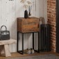 Τραπέζι κονσόλας στενό, ντουλάπι, industrial design, διάδρομος σαλονιού, 40x30x76cm, ρουστίκ καφέ
