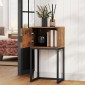 Τραπέζι κονσόλας στενό, ντουλάπι, industrial design, διάδρομος σαλονιού, 40x30x76cm, ρουστίκ καφέ