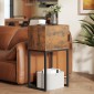 Τραπέζι κονσόλας στενό, ντουλάπι, industrial design, διάδρομος σαλονιού, 40x30x76cm, ρουστίκ καφέ