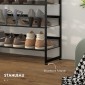 Μικρή σχάρα παπουτσιών, σχάρα παπουτσιών, σχάρα παπουτσιών, ψηλή, στενή, 5 ράφια, 72 cm x 30 cm x 102 cm, μαύρο