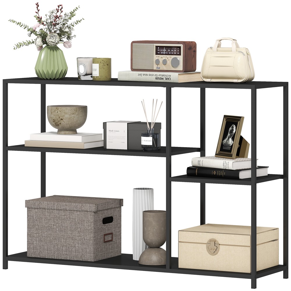 Κονσόλα 4 επιπέδων Ατσάλινο Πλαίσιο Τραπέζι Διάδρομος Σαλόνι Μαύρο