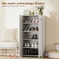 Ντουλάπα παπουτσιών σε high gloss, αποθήκευση παπουτσιών με ρυθμιζόμενα ράφια για διάδρομο, χώρος για 10 ζευγάρια, λευκό
