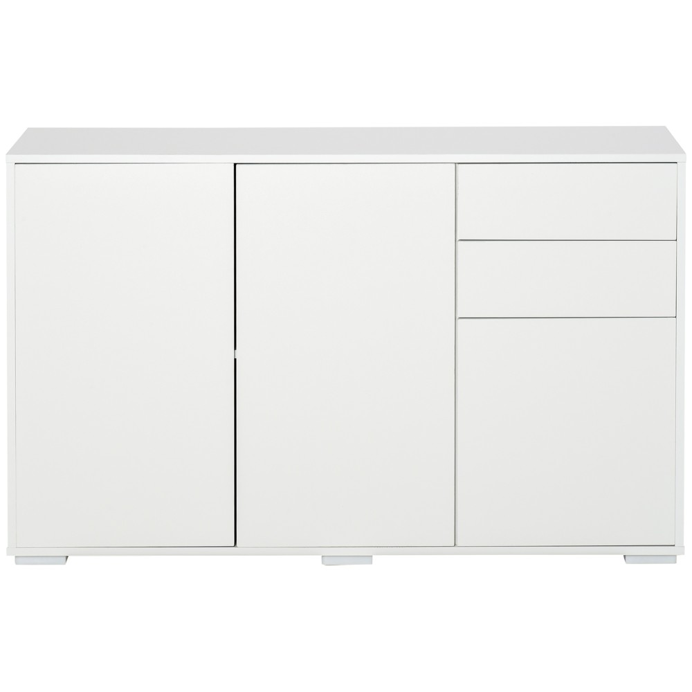 Συρταριέρα μπουφέ, 2 συρτάρια, push-click, 117 cm x 36 cm x 74 cm, λευκό