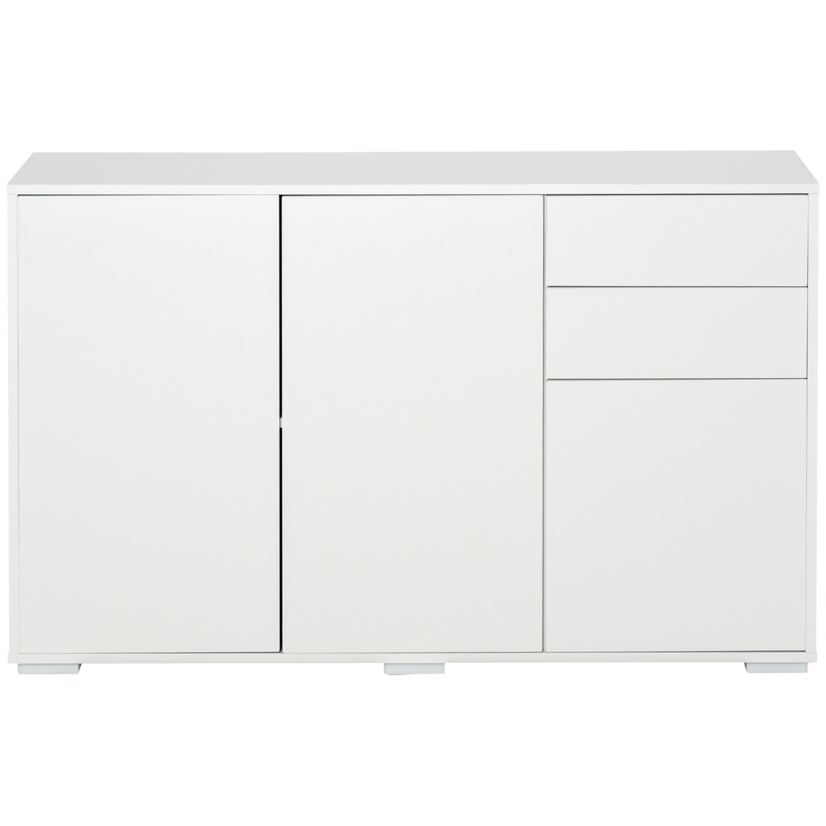 Συρταριέρα μπουφέ, 2 συρτάρια, push-click, 117 cm x 36 cm x 74 cm, λευκό