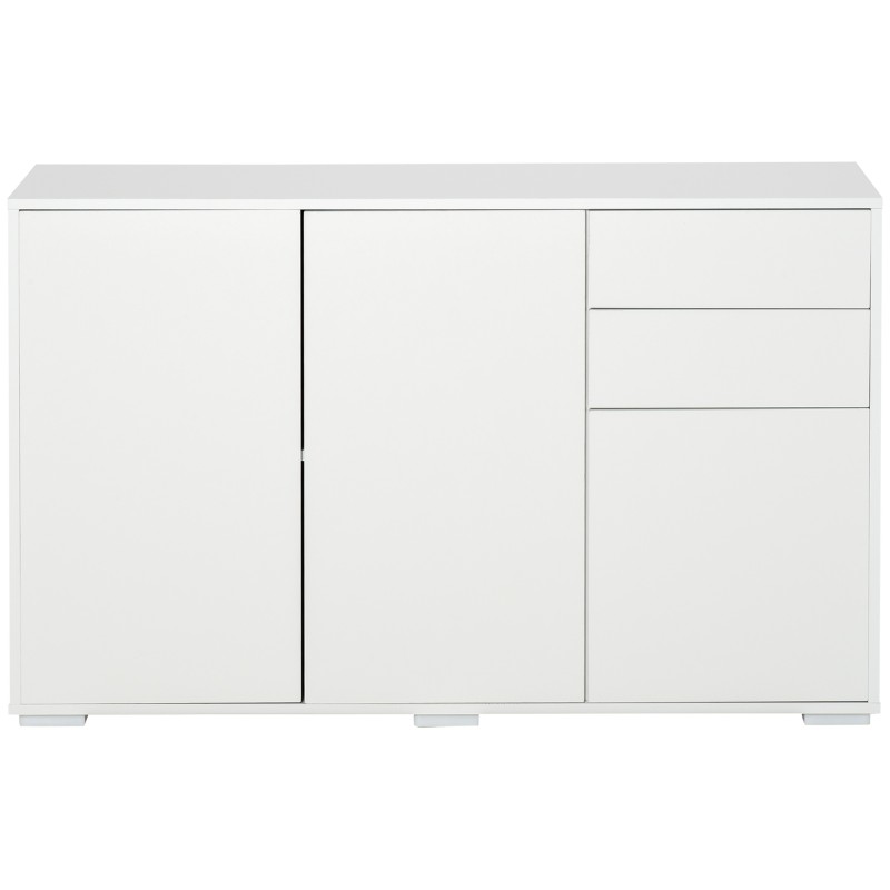Συρταριέρα μπουφέ, 2 συρτάρια, push-click, 117 cm x 36 cm x 74 cm, λευκό