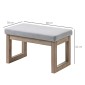 Υποπόδιο σε σχέδιο Scandi, σκαμπό, υποπόδιο, 68 cm x 38 cm x 42 cm, γκρι + φυσικό