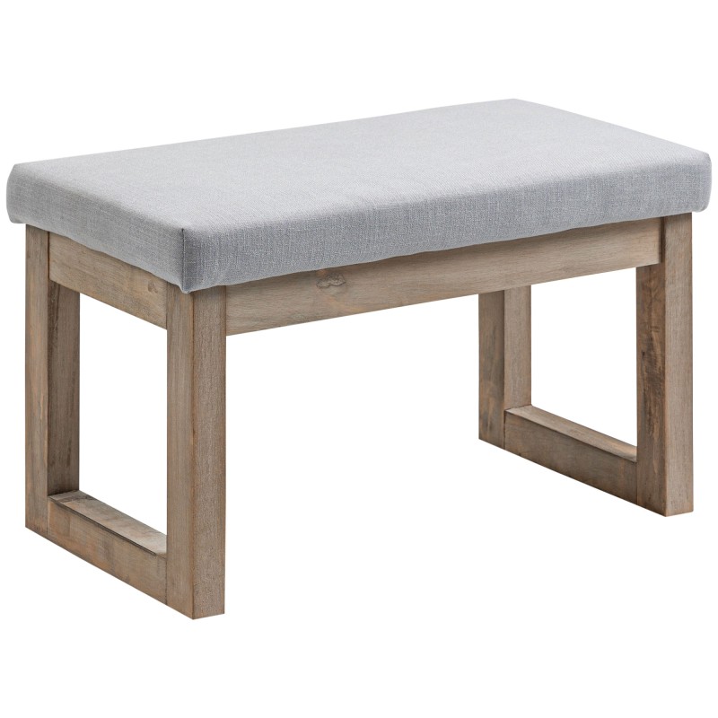 Υποπόδιο σε σχέδιο Scandi, σκαμπό, υποπόδιο, 68 cm x 38 cm x 42 cm, γκρι + φυσικό