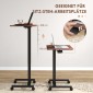 Επιτραπέζιο Μόνιμος Τραπέζι Τραπέζι Laptop Ρυθμιζόμενο Ύψος 4 Τροχοί 65cm x 48cm x 108cm Καφέ + Μαύρο