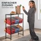 Ράφι αποθήκευσης, ρυθμιζόμενο ύψος, ανθεκτικό μέταλλο, σχεδιασμός εξοικονόμησης χώρου, χωρητικότητα φόρτωσης 210 kg, μαύρο