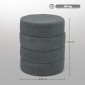 Σκαμπό, στρογγυλό, teddy fleece, έως 120kg, Φ40x45H cm, σκούρο γκρι