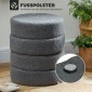 Σκαμπό, στρογγυλό, teddy fleece, έως 120kg, Φ40x45H cm, σκούρο γκρι