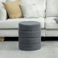 Σκαμπό, στρογγυλό, teddy fleece, έως 120kg, Φ40x45H cm, σκούρο γκρι