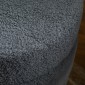 Σκαμπό, στρογγυλό, teddy fleece, έως 120kg, Φ40x45H cm, σκούρο γκρι