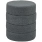 Σκαμπό, στρογγυλό, teddy fleece, έως 120kg, Φ40x45H cm, σκούρο γκρι