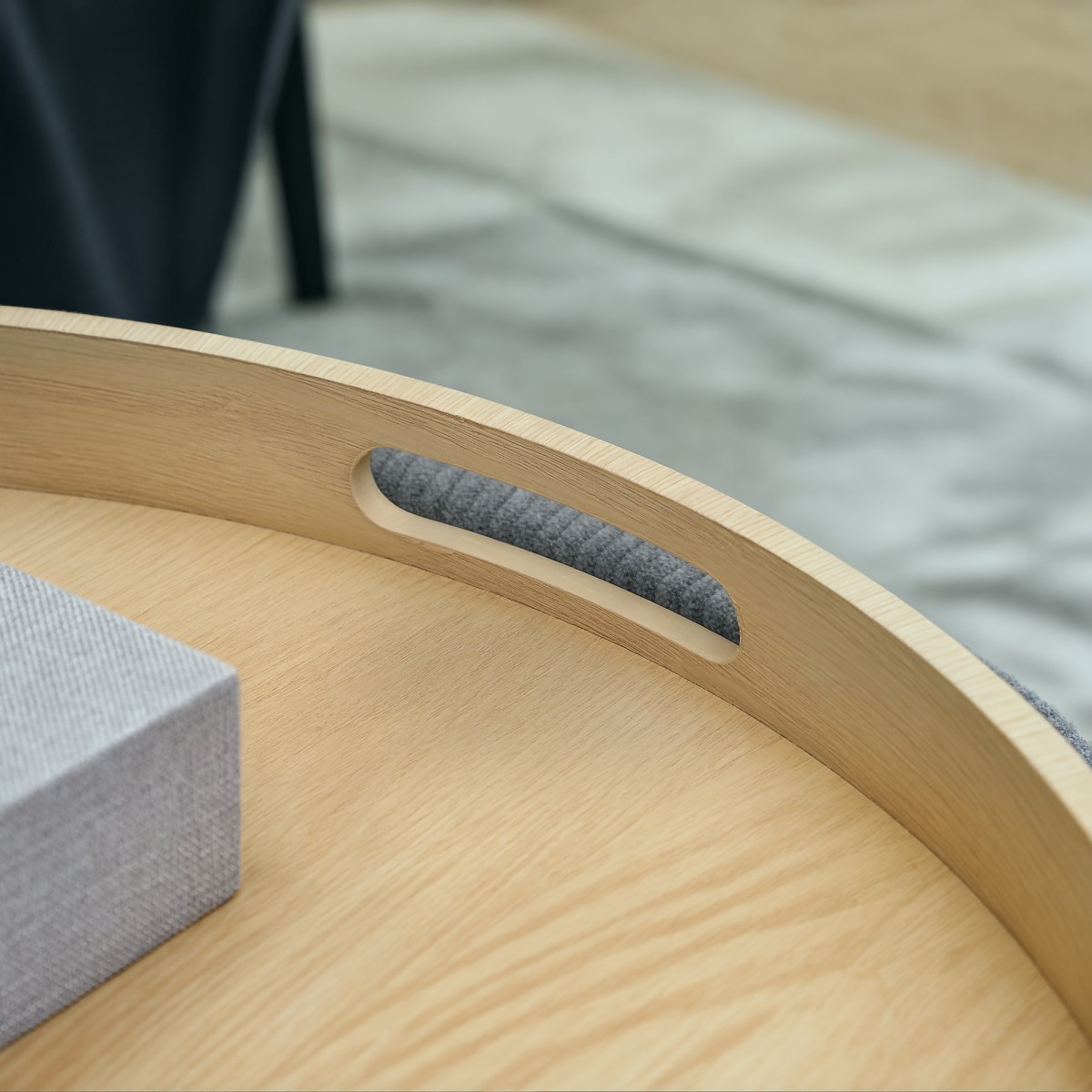 HOMCOM σκαμπό αποθήκευσης με αποθηκευτικό χώρο, στρογγυλό, υποπόδιο, ύφασμα κοτλέ, MDF, Γκρι