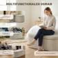 Αποθηκευτικός οθωμανικός, κοτλέ ταπετσαρία με γεμισμένο κάθισμα, πάγκος στο τέλος του κρεβατιού, 105 x 51 x 49 cm, μπεζ