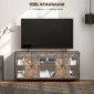 Τηλεόραση lowboard, industrial design, για τηλεοράσεις 60'', 6 θήκες, 2 συρόμενες πόρτες, καφέ/μαύρο