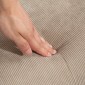 Καρέκλα Accent με σκαμπό, Cord Look Relax Chair, Πολυθρόνα με ξύλινα πόδια, για σαλόνι, ανοιχτό καφέ
