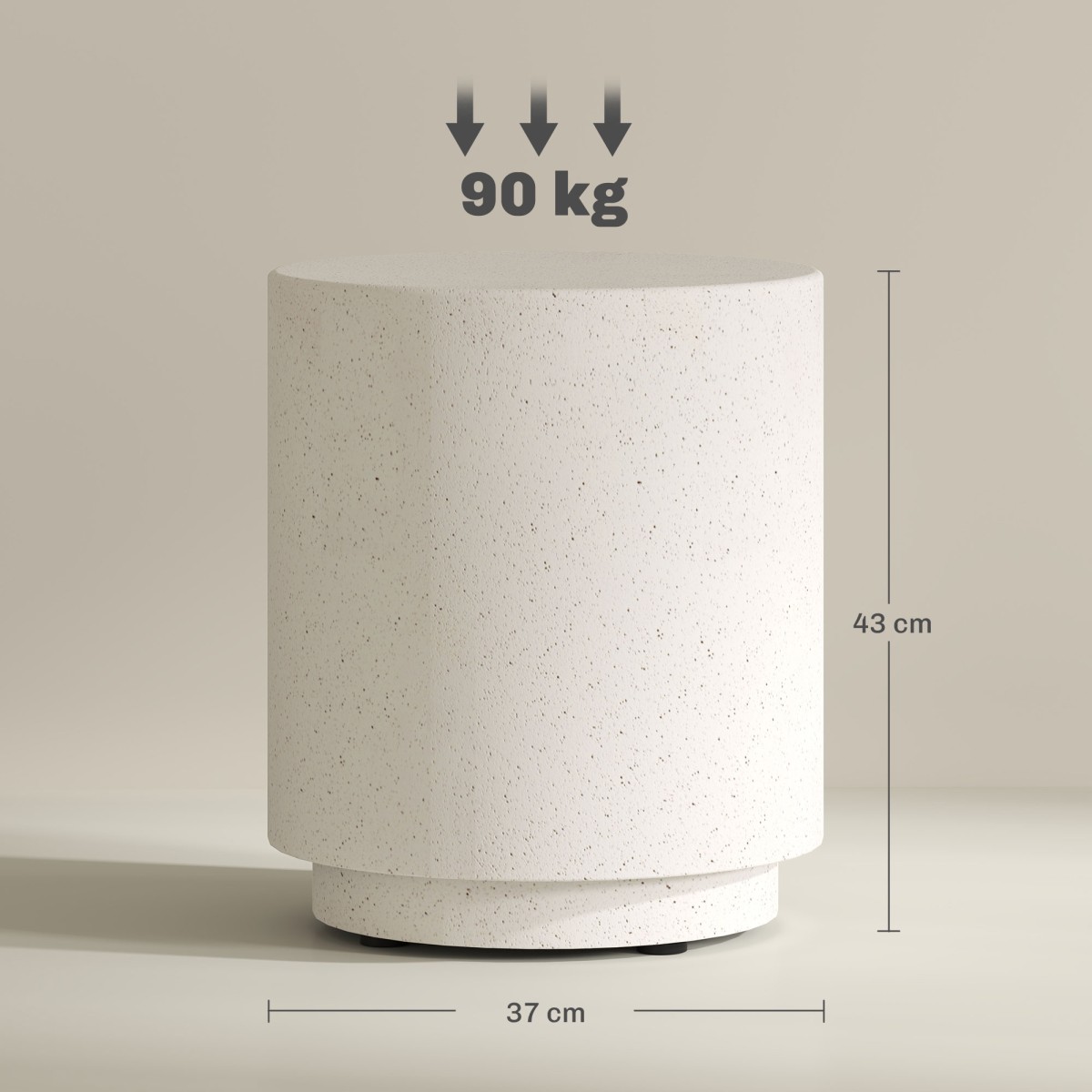 Βοηθητικό τραπεζάκι Concrete look 37 cm x 37 cm x 43 cm Ανόργανο μεταλλεύμα σε σκόνη γκρι