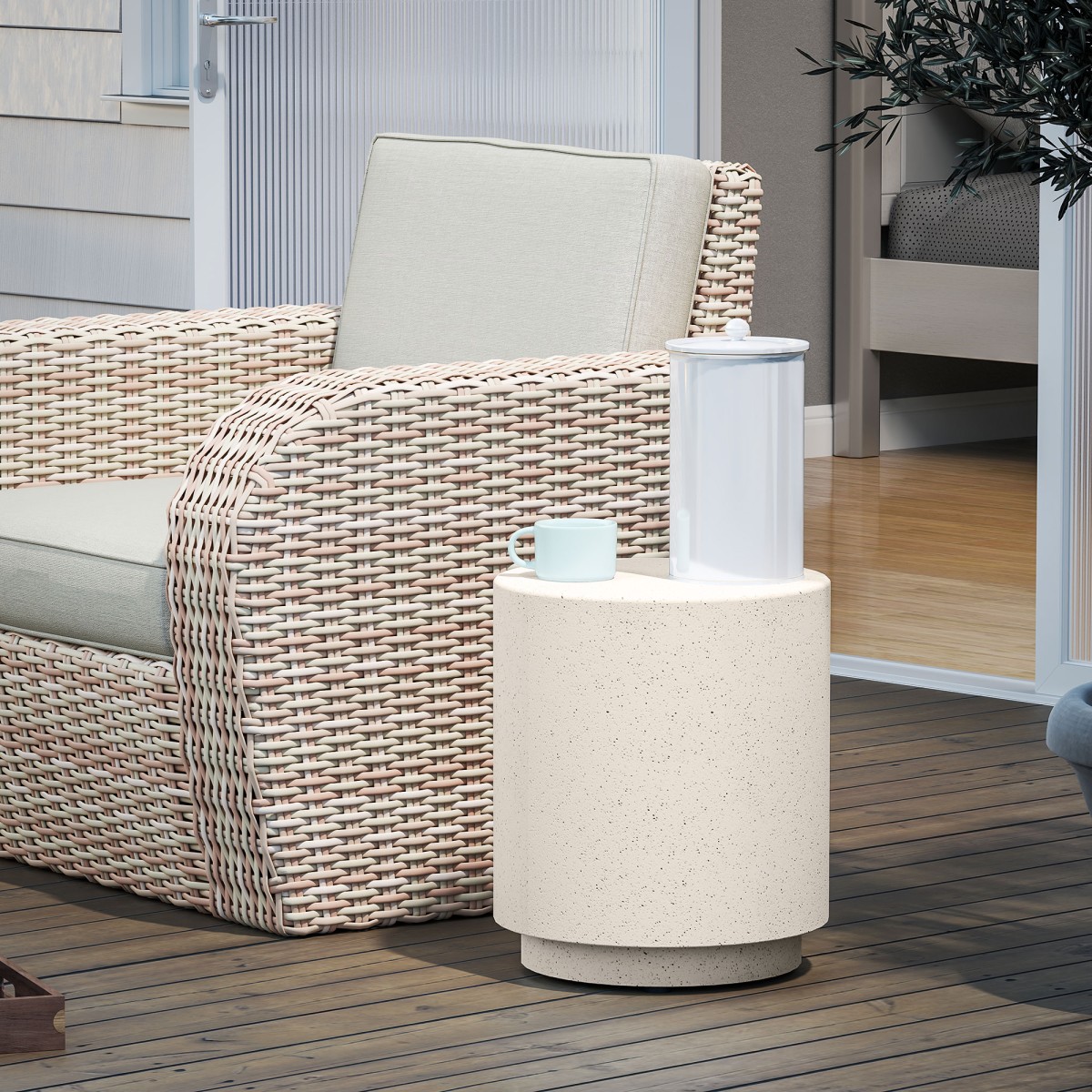 Βοηθητικό τραπεζάκι Concrete look 37 cm x 37 cm x 43 cm Ανόργανο μεταλλεύμα σε σκόνη γκρι