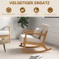 Ρετρό κουνιστή καρέκλα Rubberwood Wood 64,5cm x 92cm x 81,5cm Μπεζ + Καφέ