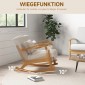 Ρετρό κουνιστή καρέκλα Rubberwood Wood 64,5cm x 92cm x 81,5cm Μπεζ + Καφέ