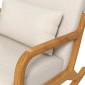 Ρετρό κουνιστή καρέκλα Rubberwood Wood 64,5cm x 92cm x 81,5cm Μπεζ + Καφέ