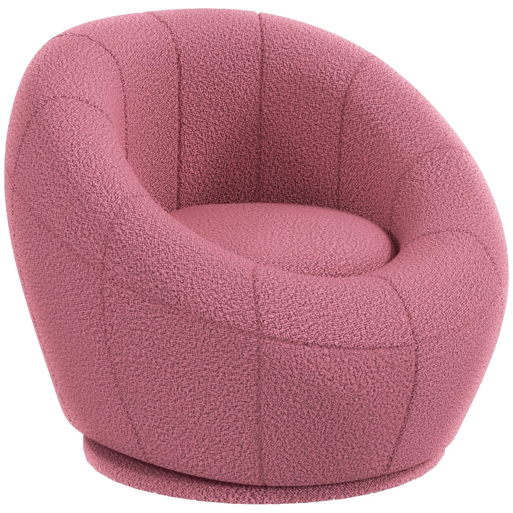 Kindersessel Kindermöbel Kinderhocker, Teddy-Fleece, 60 cm x 56 cm x 48 cm, Rosa