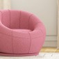 Kindersessel Kindermöbel Kinderhocker, Teddy-Fleece, 60 cm x 56 cm x 48 cm, Rosa