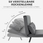Καναπές-κρεβάτι, 2θέσιος καναπές, βελούδινος καναπές, λειτουργία ύπνου, με 2 μαξιλάρια, βελούδινη εμφάνιση, φυσικό + σκούρο γκρι + μαύρο
