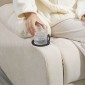 Καρέκλα χαλάρωσης με υποπόδιο, ανακλινόμενη καρέκλα, περιστρεφόμενη, έως 150 κιλά, σκελετό από ατσάλι, 88x96x108 cm, μπεζ