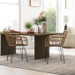Σετ 2 Καρέκλες Κουζίνας Boho Style PE Rattan 56 x 60 x 79 cm Φυσικό + Μαύρο