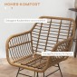 Σετ 2 Καρέκλες Κουζίνας Boho Style PE Rattan 56 x 60 x 79 cm Φυσικό + Μαύρο