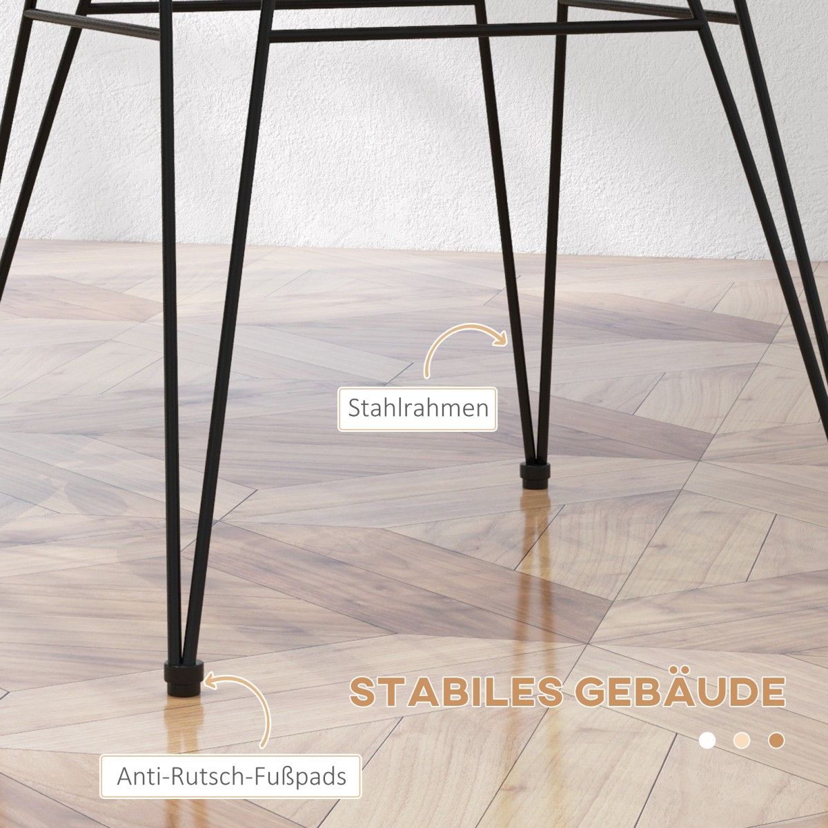 Σετ 2 Καρέκλες Κουζίνας Boho Style PE Rattan 56 x 60 x 79 cm Φυσικό + Μαύρο