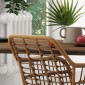 Σετ 2 Καρέκλες Κουζίνας Boho Style PE Rattan 56 x 60 x 79 cm Φυσικό + Μαύρο